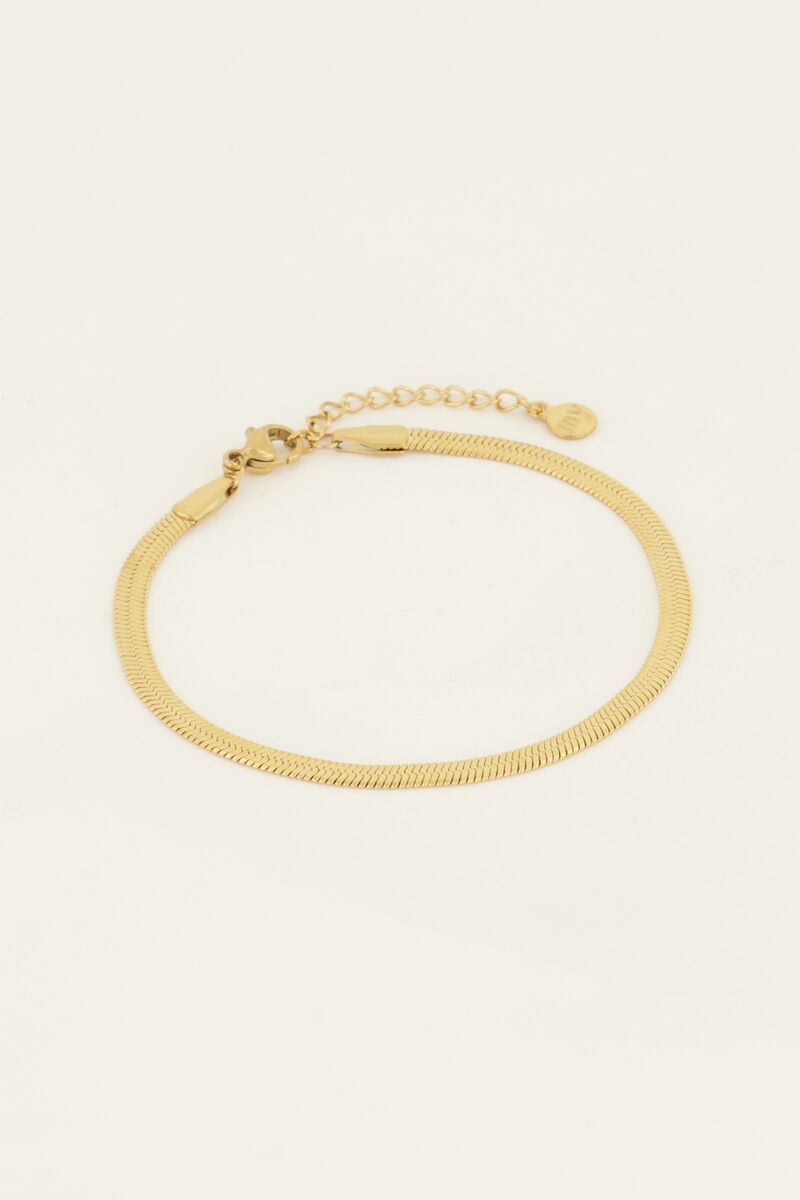 Minimalistisches Armband mit flachen Gliedern Gold